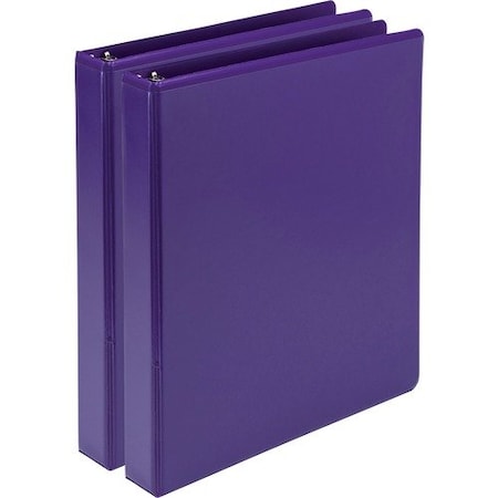 Samsill EARTHft S CHOICE BIOBASED DURABLE FASHION VIEW BINDER, 3 RINGS, 1in CAP, 11 X 8.5, PURPLE, 2PK SAMU86308